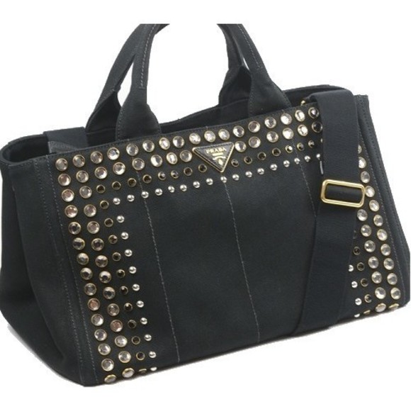 Prada Shoulder Bag Jeweled Canapa - Picture 1 of 6